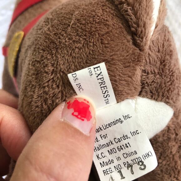 Hallmark Polar Express Reindeer Plush 13.5" Bell Harness Christmas Décor - Picture 11 of 13